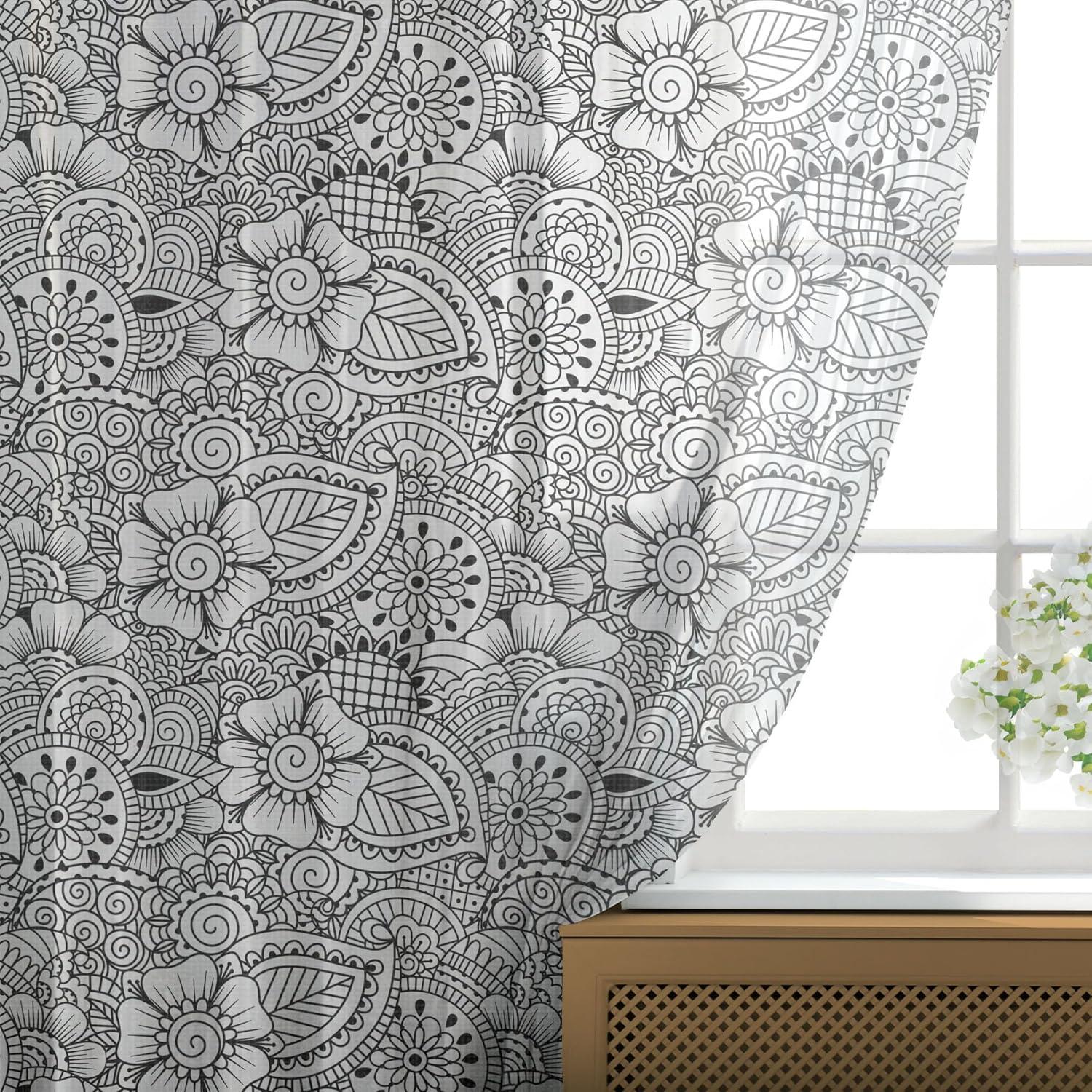 imageAmbesonne Leopard Print Tulle Curtains with Rod Pocket Spotty Jungle Savannah Feline Print Wild Africa Inspiration Tile Pattern Sheer Drape for Wedding Party 2 Panels 108 x 84 Orange BlackWhite and Black
