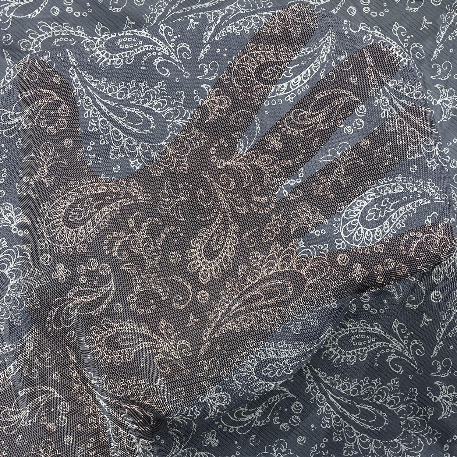 imageAmbesonne Leopard Print Tulle Curtains with Rod Pocket Spotty Jungle Savannah Feline Print Wild Africa Inspiration Tile Pattern Sheer Drape for Wedding Party 2 Panels 108 x 84 Orange BlackDark Blue and White