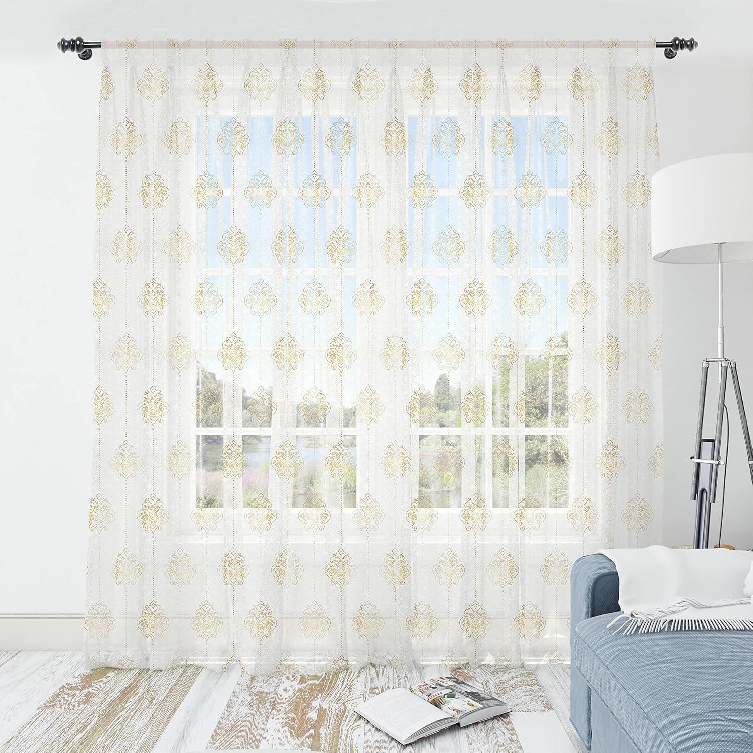 imageAmbesonne Leopard Print Tulle Curtains with Rod Pocket Spotty Jungle Savannah Feline Print Wild Africa Inspiration Tile Pattern Sheer Drape for Wedding Party 2 Panels 108 x 84 Orange BlackEarth Yellow White