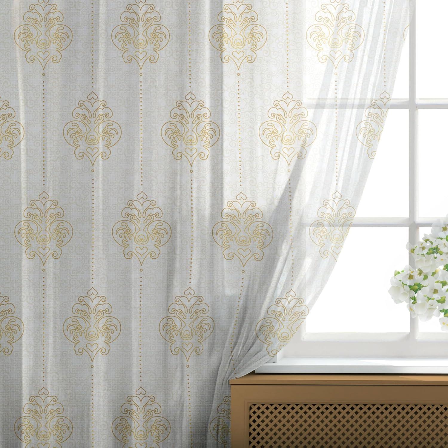 imageAmbesonne Leopard Print Tulle Curtains with Rod Pocket Spotty Jungle Savannah Feline Print Wild Africa Inspiration Tile Pattern Sheer Drape for Wedding Party 2 Panels 108 x 84 Orange BlackEarth Yellow White