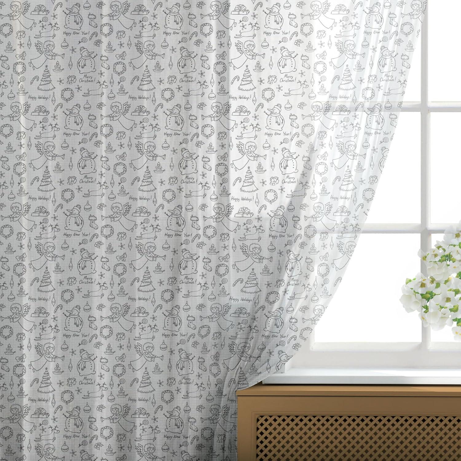 imageAmbesonne Leopard Print Tulle Curtains with Rod Pocket Spotty Jungle Savannah Feline Print Wild Africa Inspiration Tile Pattern Sheer Drape for Wedding Party 2 Panels 108 x 84 Orange BlackWhite Grey