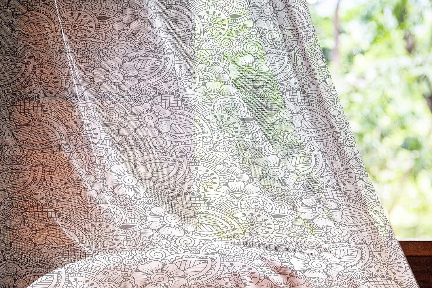 imageAmbesonne Leopard Print Tulle Curtains with Rod Pocket Spotty Jungle Savannah Feline Print Wild Africa Inspiration Tile Pattern Sheer Drape for Wedding Party 2 Panels 108 x 84 Orange BlackWhite and Black