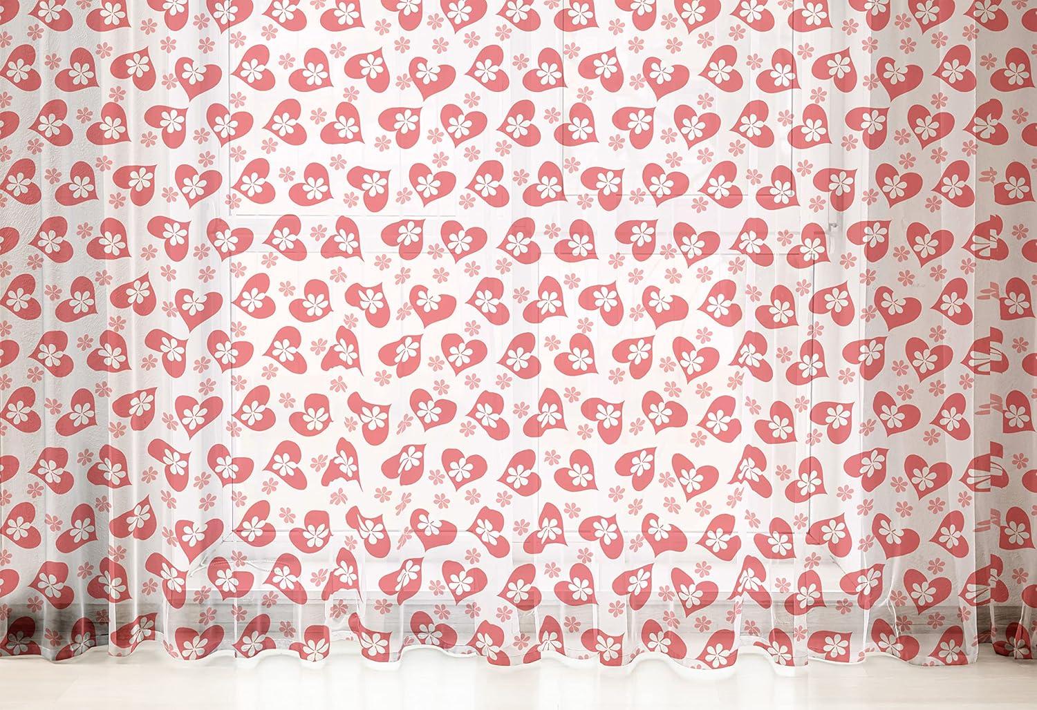 imageAmbesonne Leopard Print Tulle Curtains with Rod Pocket Spotty Jungle Savannah Feline Print Wild Africa Inspiration Tile Pattern Sheer Drape for Wedding Party 2 Panels 108 x 84 Orange BlackDark Coral White