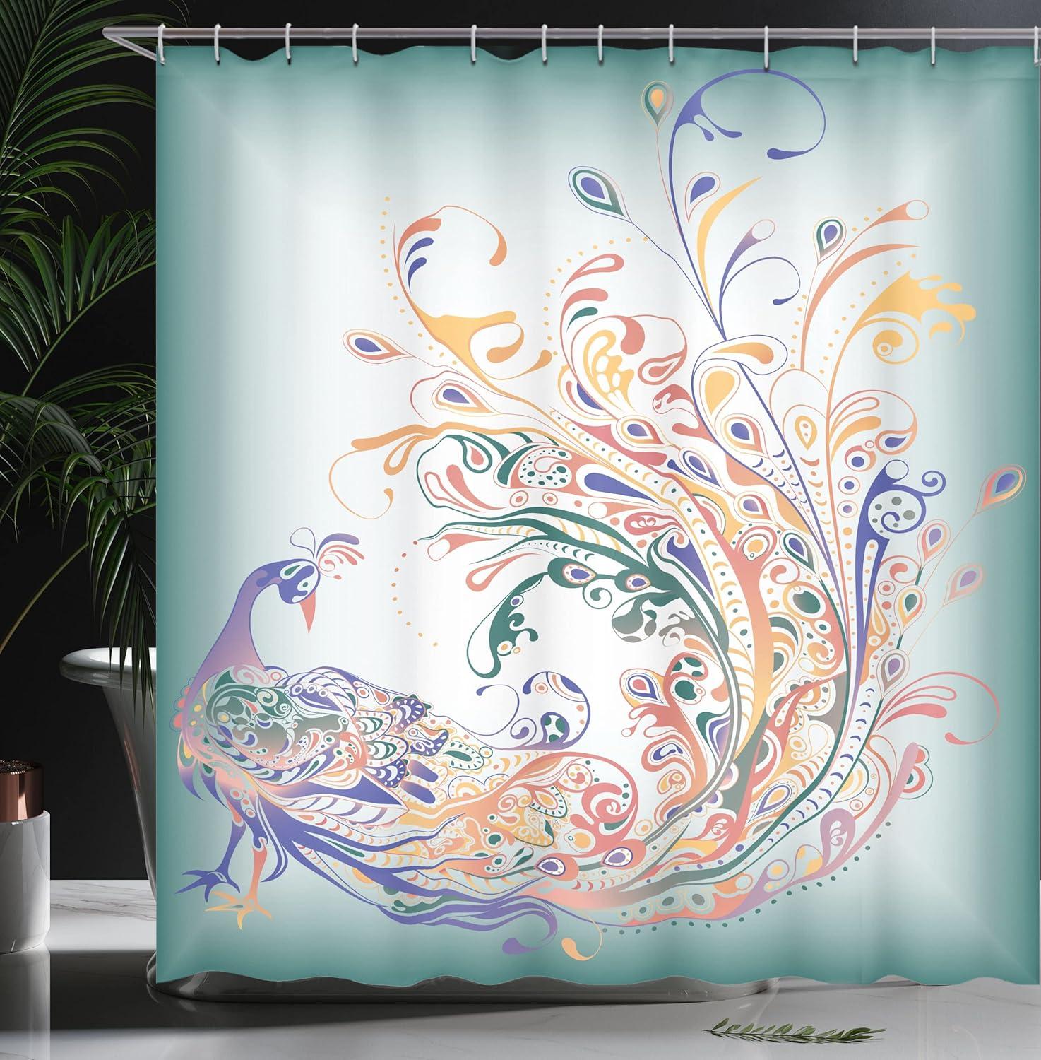 imageAmbesonne Modern Shower Curtain Skyline of Seou South Korea Cityscape with Buildings Skyscrapers Urban View at Night Cloth Fabric Bathroom Decor Set with Hooks 69 W x 75 L IndigoPale Petrol