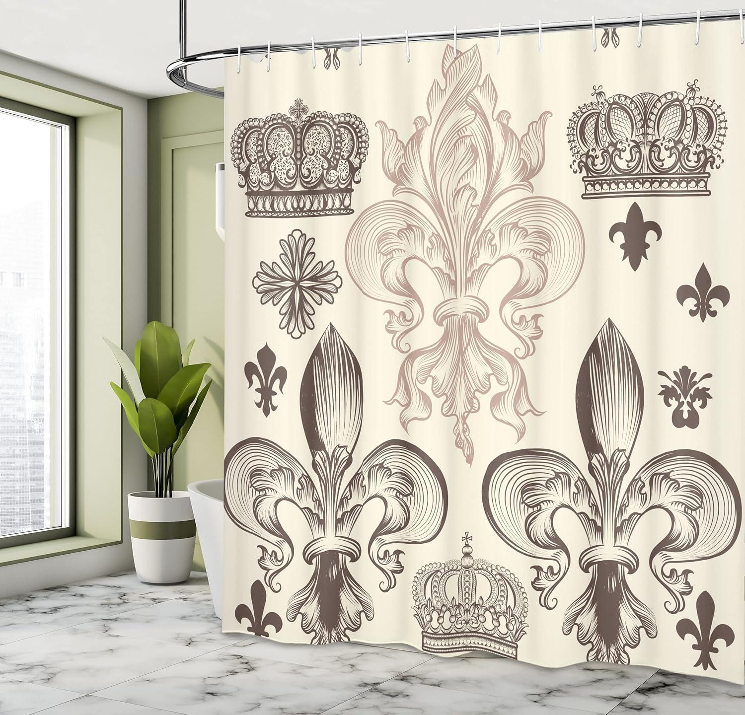 imageAmbesonne Modern Shower Curtain Skyline of Seou South Korea Cityscape with Buildings Skyscrapers Urban View at Night Cloth Fabric Bathroom Decor Set with Hooks 69 W x 75 L IndigoBeige Taupe