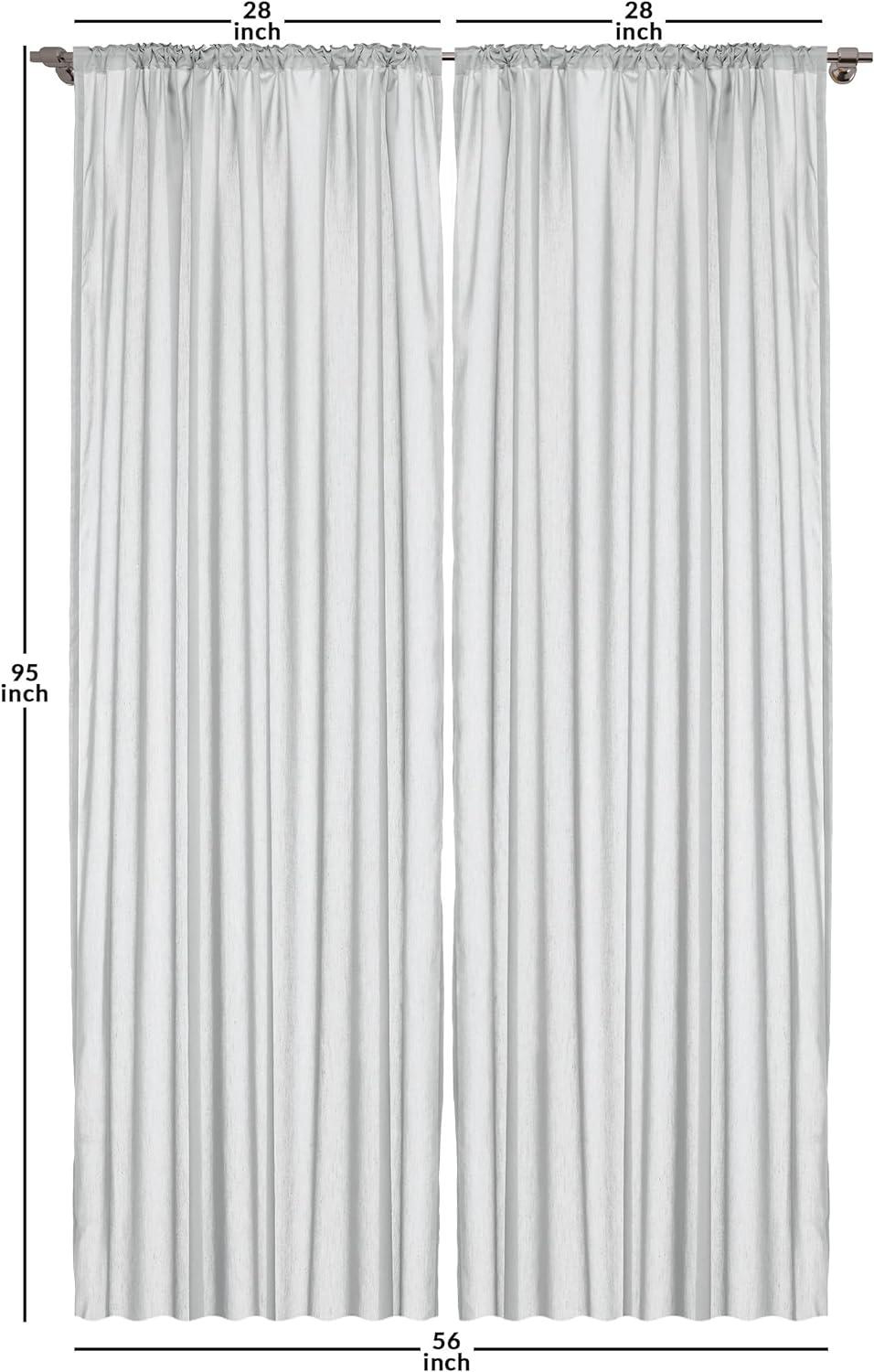 imageAmbesonne Pinstripe Window Curtains Monochrome Black and White Design White Thin Uneven Lines on Dark Backdrop Lightweight Decor 2Panel Set with Rod Pocket Pair of 28 x 95 Black White