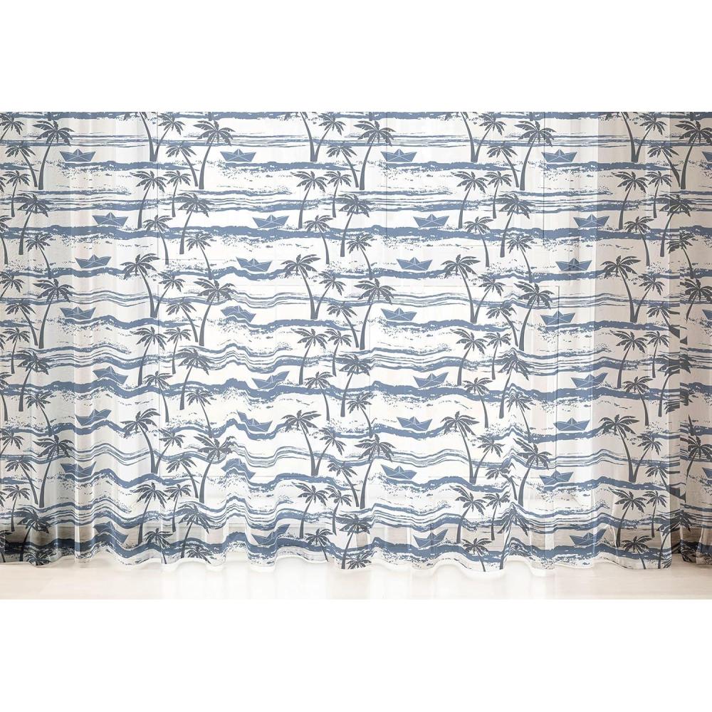 imageAmbesonne Leopard Print Tulle Curtains with Rod Pocket Spotty Jungle Savannah Feline Print Wild Africa Inspiration Tile Pattern Sheer Drape for Wedding Party 2 Panels 108 x 84 Orange BlackBlue Dark Blue White