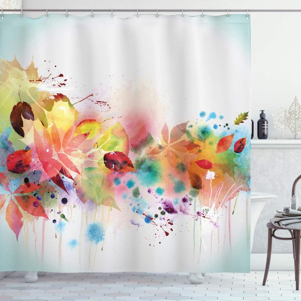 imageAmbesonne Modern Shower Curtain Skyline of Seou South Korea Cityscape with Buildings Skyscrapers Urban View at Night Cloth Fabric Bathroom Decor Set with Hooks 69 W x 75 L IndigoCadet Blue