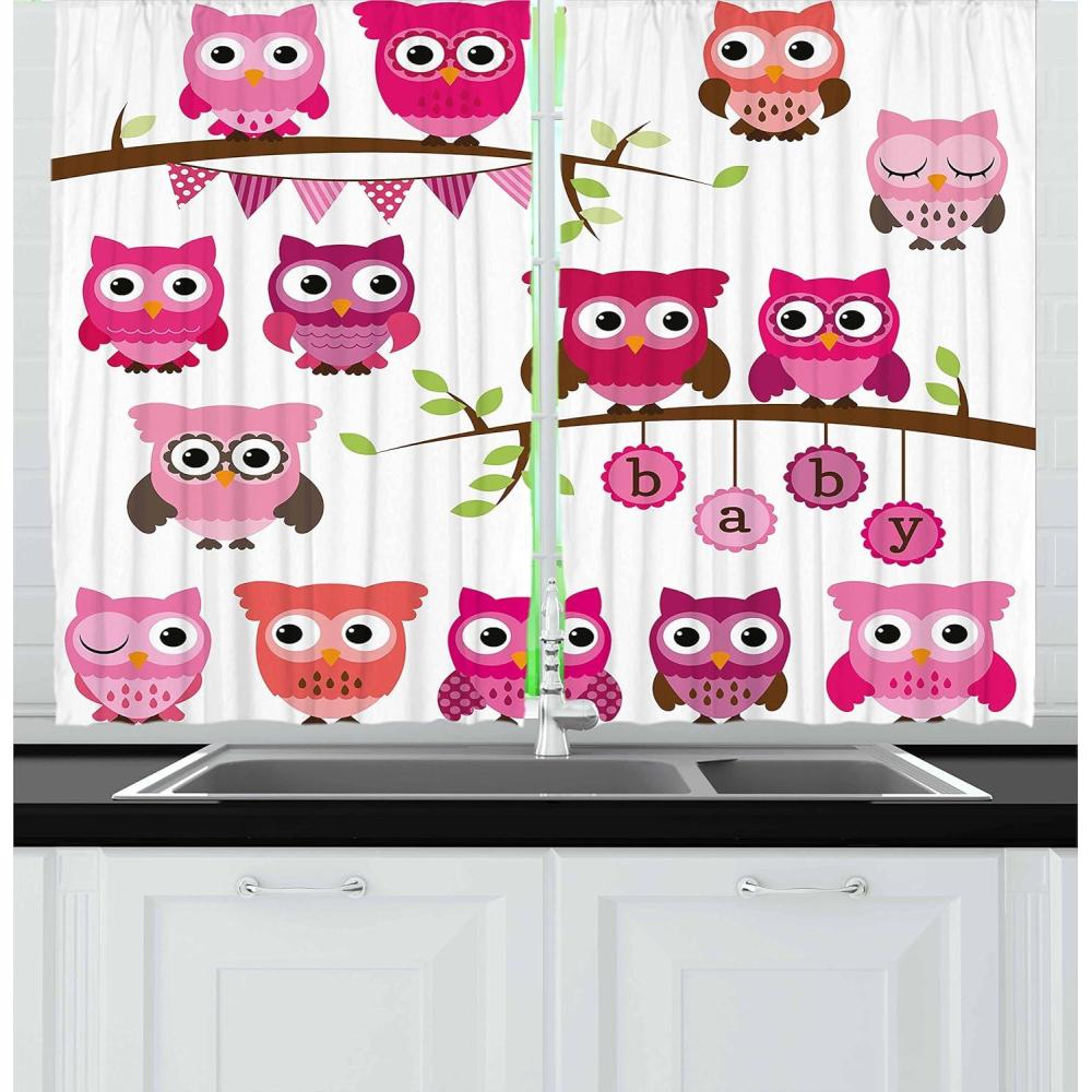 imageAmbesonne Wine Kitchen Curtains Abstract Wine Glasses Silhouettes with Dots Alcohol Drink Modern Window Drapes 2 Panel Set for Kitchen Cafe Decor 55 x 39 Black GreyPurple Brown Pink