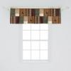 Ambesonne Abstract Window Valance Pack of 2, Autumnal Tones Earthy Modern Stripes and Squares with Simple Lines, Rod Pocket Curtain Valances Kitchen Bedroom, 54″ X 18″,Caramel Burgundy Green