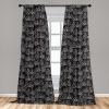 Ambesonne Bicycle Curtains, Vintage Bikes in Hand Drawn Style on a Black Background with Grunge Effect, Window Treatments 2 Panel Set for Living Room Bedroom, Pair of – 28″ x 63″, White Black