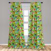 Ambesonne Birthday Party Window Curtains, Illustration of Creamy Cupcakes with Sprinkles and Candles, Lightweight Decor 2-Panel Set with Rod Pocket, Pair of – 28″ x 84″, Lime Green Multicolor(Lime Green Multicolor)