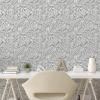 Ambesonne Black and White Peel & Stick Wallpaper for Home, Hand Drawn Roses Spiral Flower Outlines Monochrome Illustration, Self-Adhesive Living Room Kitchen Accent, 13″ x 36″, Charcoal Grey
