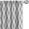 Ambesonne Abstract 2 Panel Curtain Set, Monochrome Lines and Dots Abstract Image Geometrical Elements Oval Shapes, Window Treatment Living Room Bedroom Decor, Pair of – 28″ x 84″, Black and White