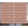 Ambesonne Aztec Curtains, Chevron Art Pattern Inspired by Indigenous Cultural Heritage, Living Room Bedroom Window Drapes 2 Panel Set, 108″ X 108″, Pink Orange