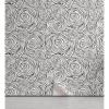 Ambesonne Black and White Peel & Stick Wallpaper for Home, Hand Drawn Roses Spiral Flower Outlines Monochrome Illustration, Self-Adhesive Living Room Kitchen Accent, 13″ x 36″, Charcoal Grey