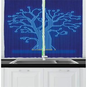 Ambesonne Anemone Flower Kitchen Curtains, Shabby Form Spring Pattern Blossoming Bridal Bouquets Romantic, Window Drapes 2 Panel Set for Kitchen Cafe Decor, 55″ x 39″, Baby Pink Lilac Purple(Dark Lavender and Sea Blue)