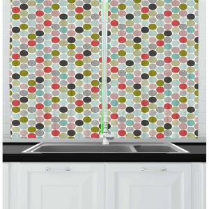 Ambesonne Anemone Flower Kitchen Curtains, Shabby Form Spring Pattern Blossoming Bridal Bouquets Romantic, Window Drapes 2 Panel Set for Kitchen Cafe Decor, 55″ x 39″, Baby Pink Lilac Purple(Green Pink Multicolor)