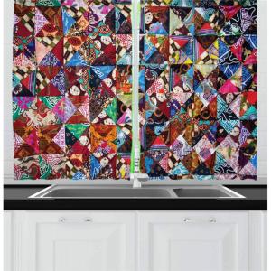 Ambesonne Anemone Flower Kitchen Curtains, Shabby Form Spring Pattern Blossoming Bridal Bouquets Romantic, Window Drapes 2 Panel Set for Kitchen Cafe Decor, 55″ x 39″, Baby Pink Lilac Purple(Red Blue)