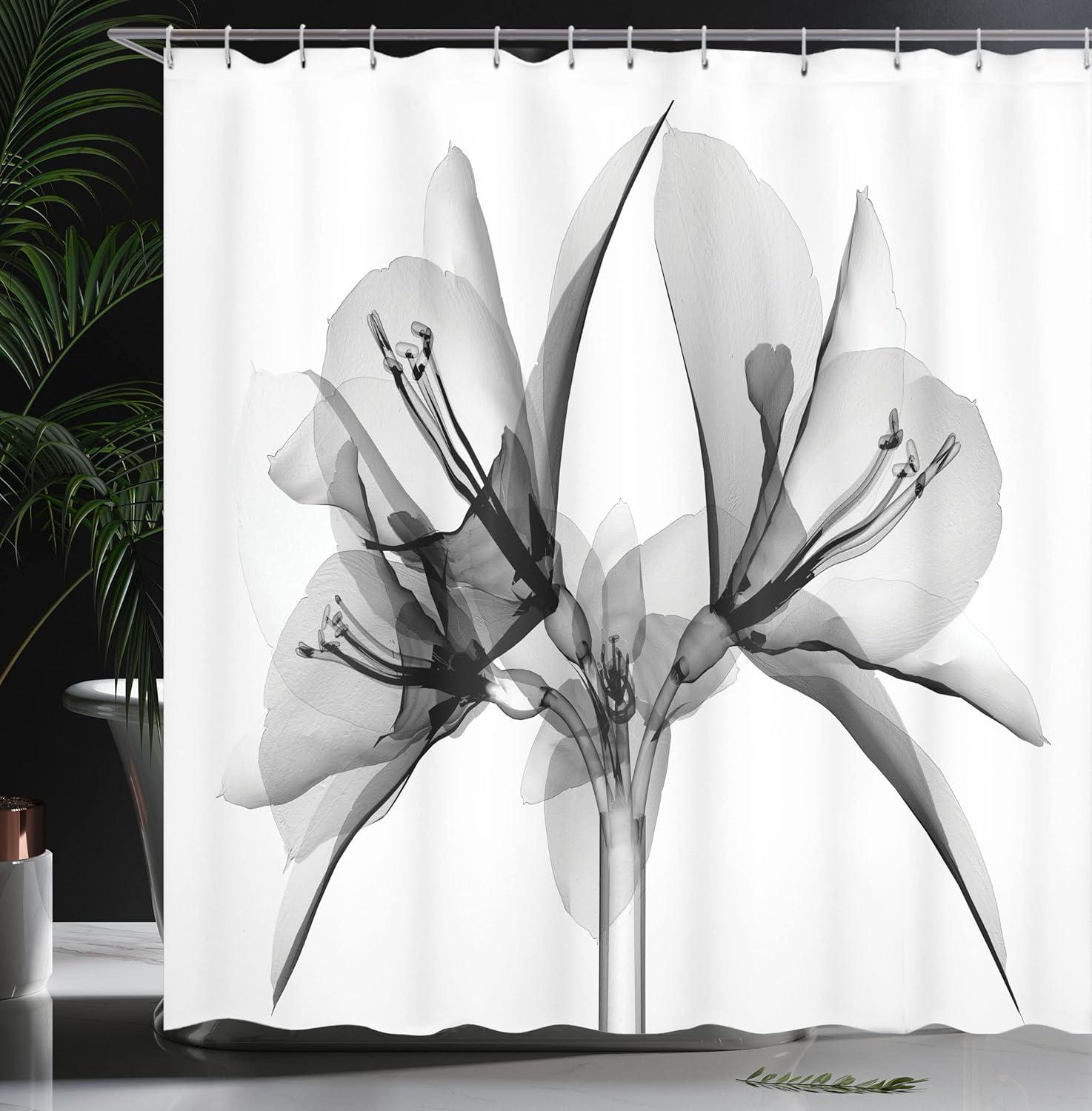 imageAmbesonne Damask Shower Curtain Vintage Style Floral Pattern Abstract Romantic Bouquet Greenery Art Print Cloth Fabric Bathroom Decor Set with Hooks 69 W x 70 L Warm TaupeTaupe Grey