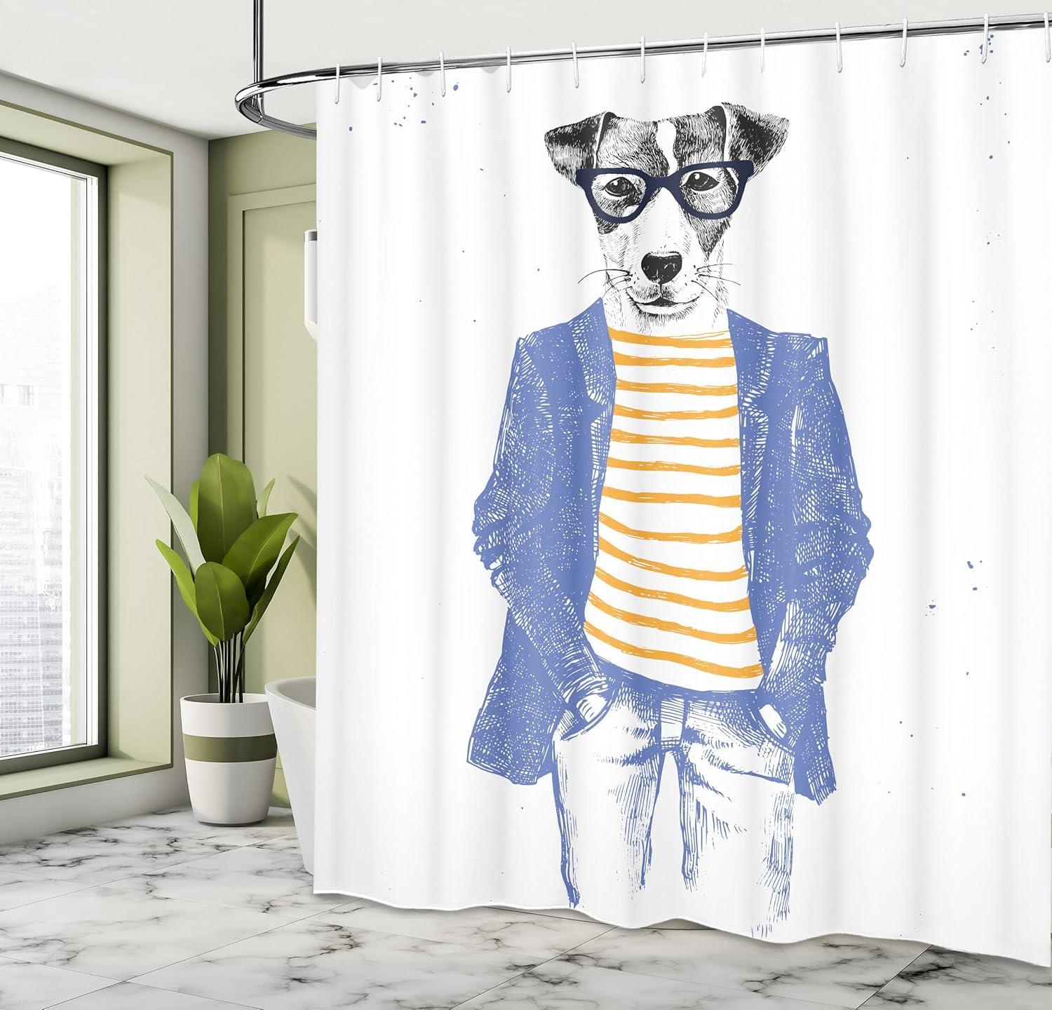 imageAmbesonne Damask Shower Curtain Vintage Style Floral Pattern Abstract Romantic Bouquet Greenery Art Print Cloth Fabric Bathroom Decor Set with Hooks 69 W x 70 L Warm TaupeCeil Blue