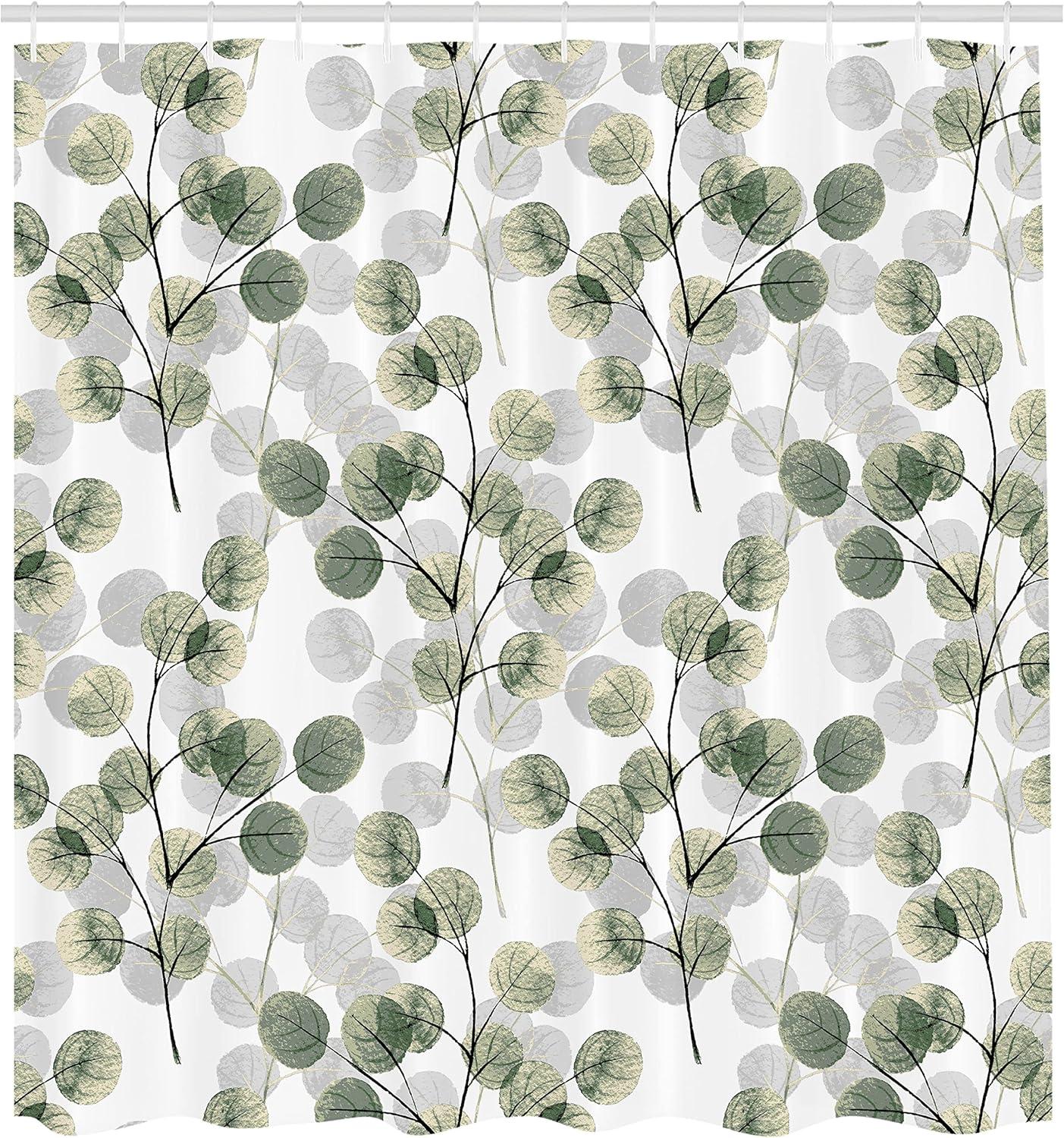 imageAmbesonne Damask Shower Curtain Vintage Style Floral Pattern Abstract Romantic Bouquet Greenery Art Print Cloth Fabric Bathroom Decor Set with Hooks 69 W x 70 L Warm TaupeDark Sepia