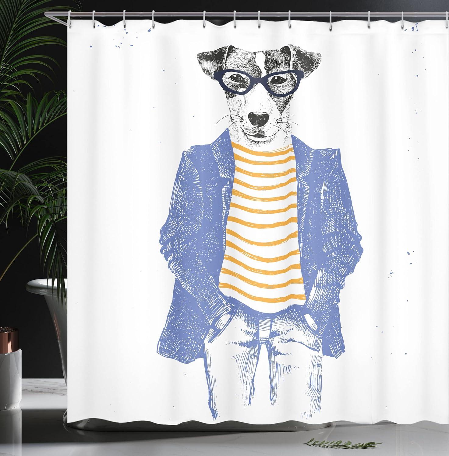 imageAmbesonne Damask Shower Curtain Vintage Style Floral Pattern Abstract Romantic Bouquet Greenery Art Print Cloth Fabric Bathroom Decor Set with Hooks 69 W x 70 L Warm TaupeCeil Blue