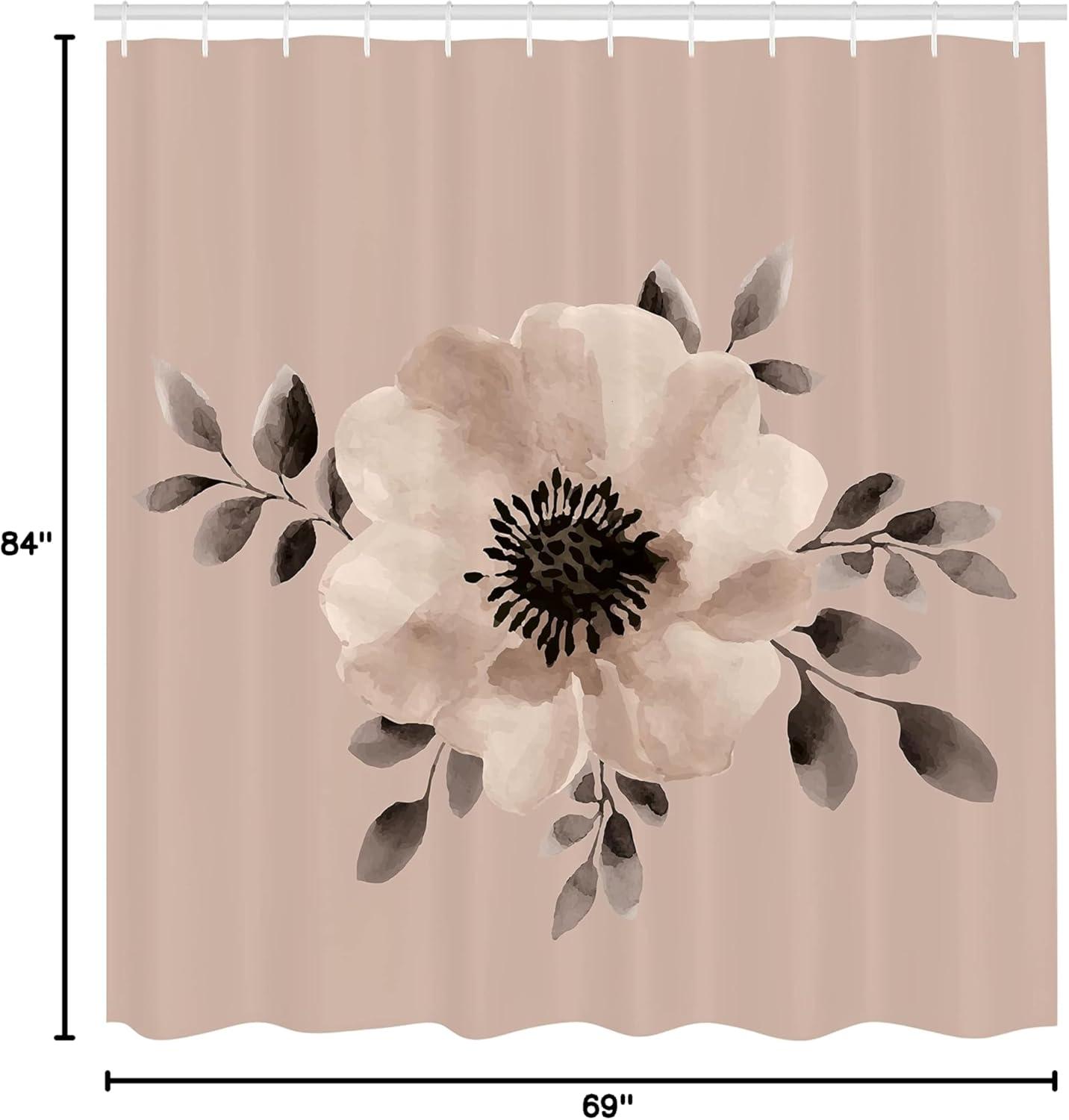 imageAmbesonne Damask Shower Curtain Vintage Style Floral Pattern Abstract Romantic Bouquet Greenery Art Print Cloth Fabric Bathroom Decor Set with Hooks 69 W x 70 L Warm TaupeDark Tan