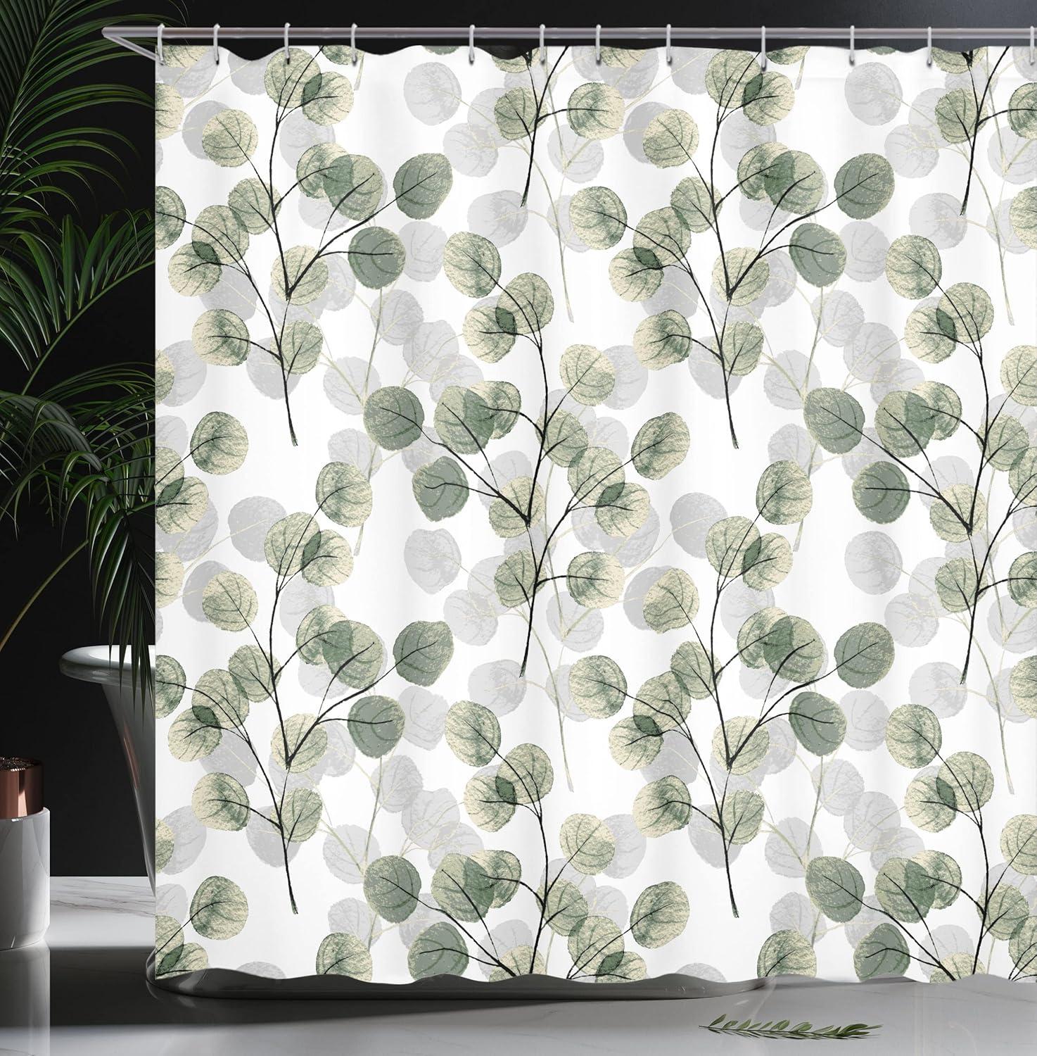 imageAmbesonne Damask Shower Curtain Vintage Style Floral Pattern Abstract Romantic Bouquet Greenery Art Print Cloth Fabric Bathroom Decor Set with Hooks 69 W x 70 L Warm TaupeDark Sepia