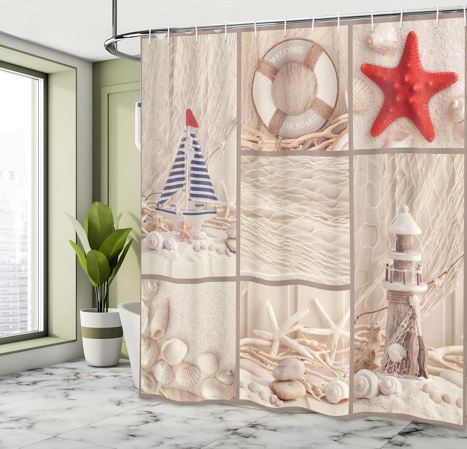 imageAmbesonne Damask Shower Curtain Vintage Style Floral Pattern Abstract Romantic Bouquet Greenery Art Print Cloth Fabric Bathroom Decor Set with Hooks 69 W x 70 L Warm TaupeBlue Red