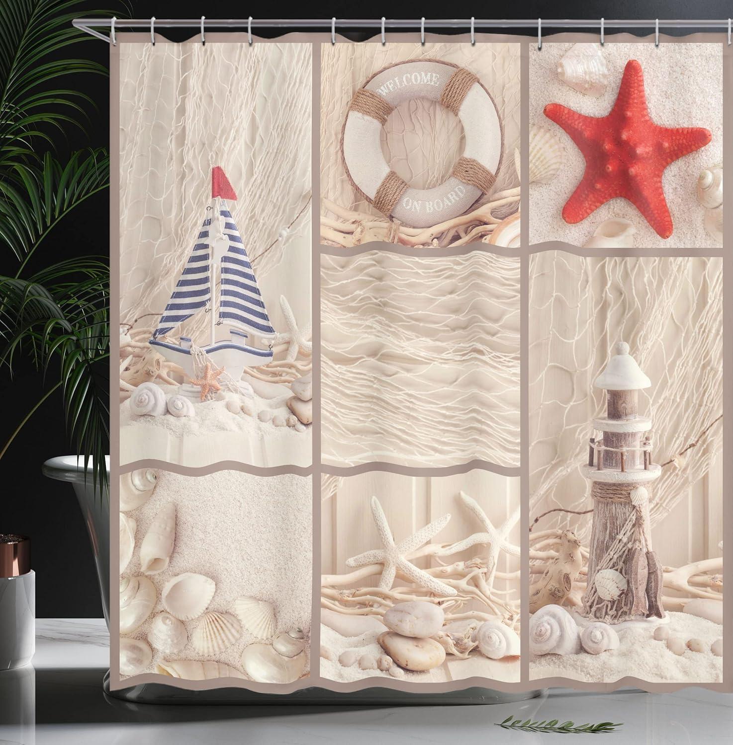 imageAmbesonne Damask Shower Curtain Vintage Style Floral Pattern Abstract Romantic Bouquet Greenery Art Print Cloth Fabric Bathroom Decor Set with Hooks 69 W x 70 L Warm TaupeBlue Red