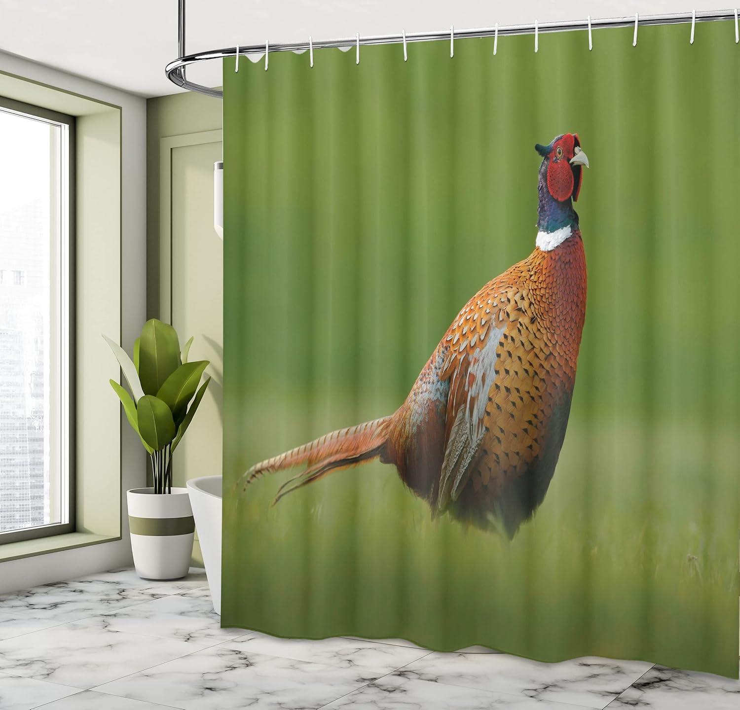 imageAmbesonne Floral Shower Curtain Bouquet with Swirled Branches Romantic Paper Flowers Origami Autumn Blooms Image Cloth Fabric Bathroom Decor Set with Hooks 69 W x 84 L Mint OrangeGinger Chocolate and Red
