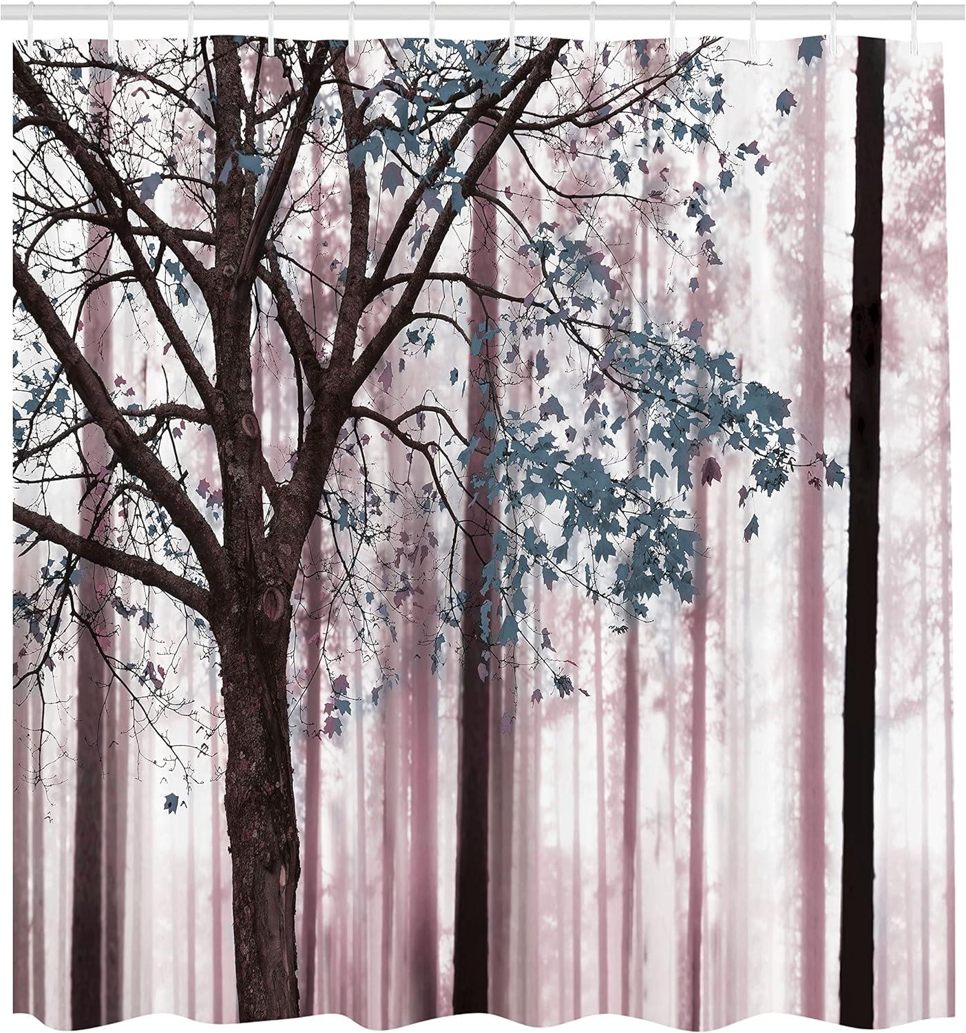 imageAmbesonne Floral Shower Curtain Bouquet with Swirled Branches Romantic Paper Flowers Origami Autumn Blooms Image Cloth Fabric Bathroom Decor Set with Hooks 69 W x 84 L Mint OrangeGrey Pink