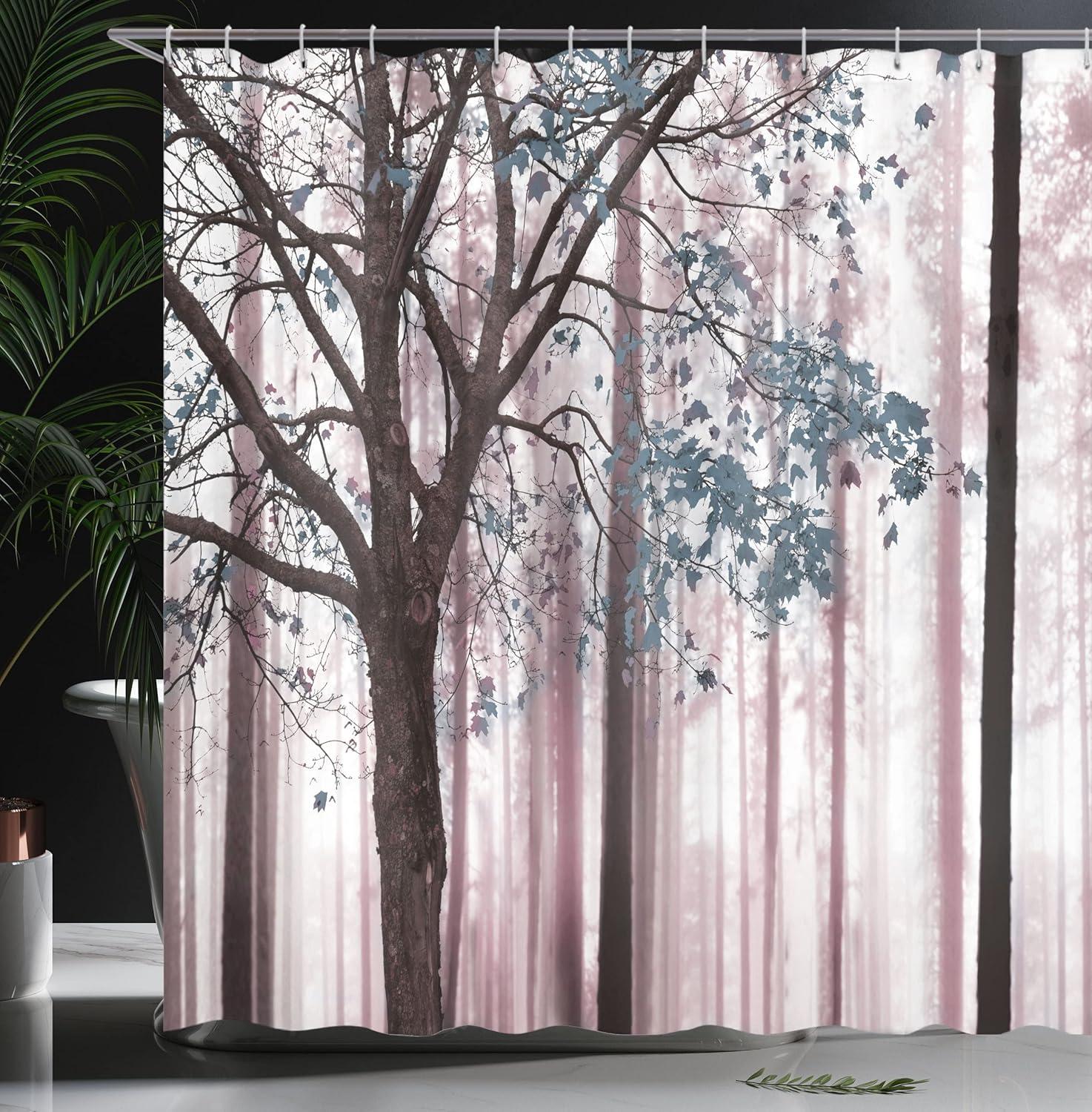 imageAmbesonne Floral Shower Curtain Bouquet with Swirled Branches Romantic Paper Flowers Origami Autumn Blooms Image Cloth Fabric Bathroom Decor Set with Hooks 69 W x 84 L Mint OrangeGrey Pink