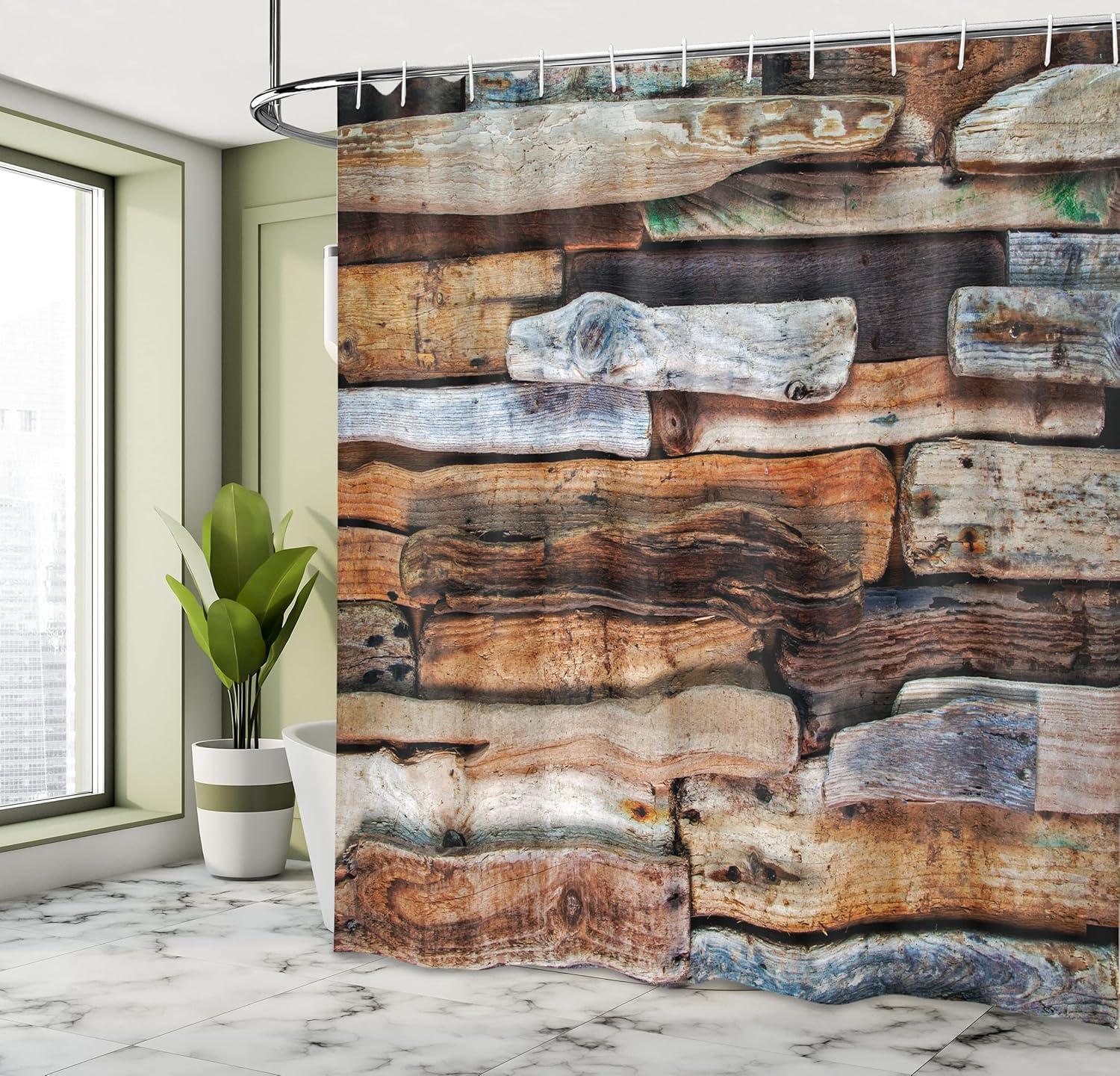 imageAmbesonne Floral Shower Curtain Bouquet with Swirled Branches Romantic Paper Flowers Origami Autumn Blooms Image Cloth Fabric Bathroom Decor Set with Hooks 69 W x 84 L Mint OrangeBrown
