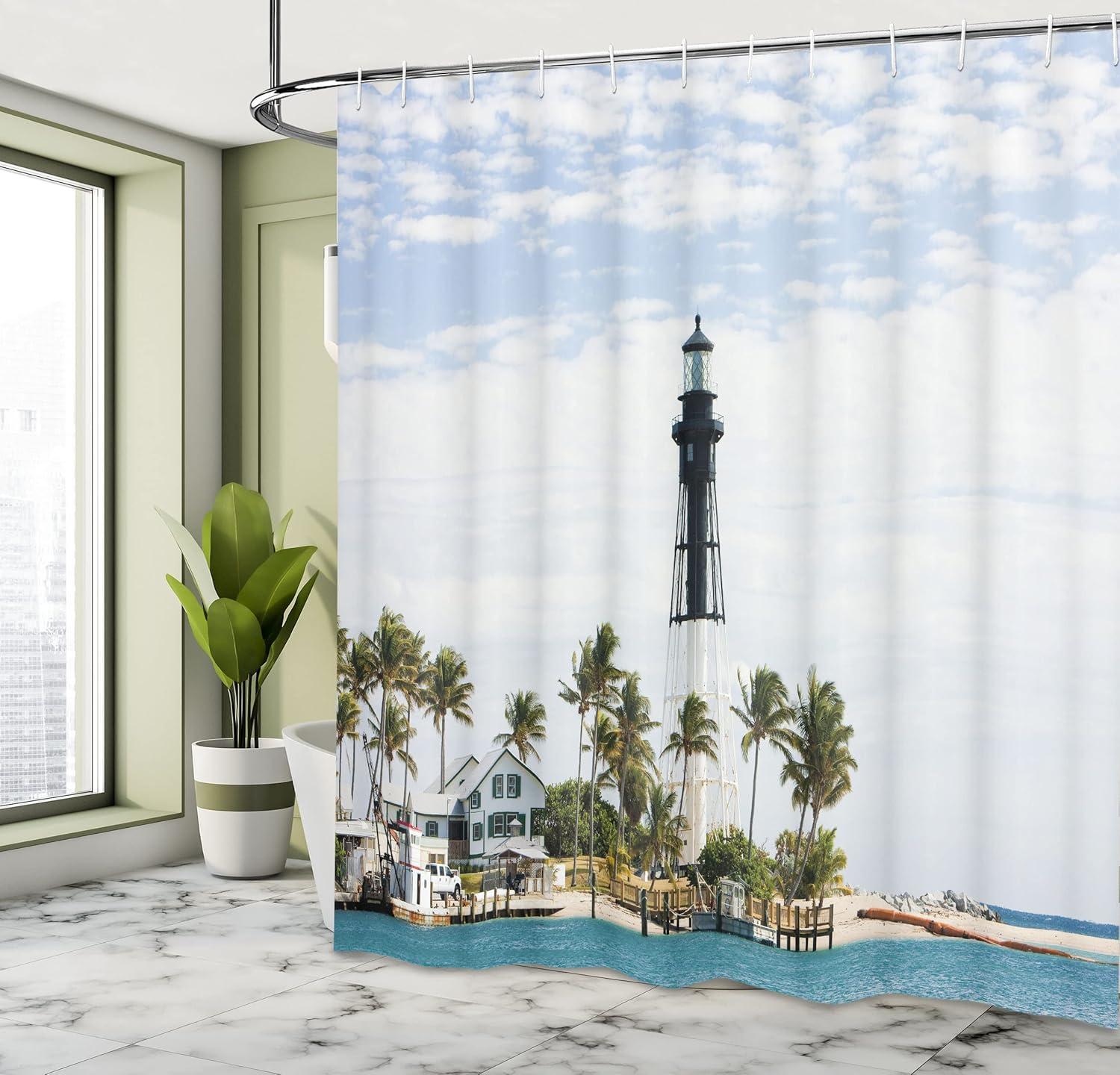 imageAmbesonne Floral Shower Curtain Bouquet with Swirled Branches Romantic Paper Flowers Origami Autumn Blooms Image Cloth Fabric Bathroom Decor Set with Hooks 69 W x 84 L Mint OrangeBlue White Green