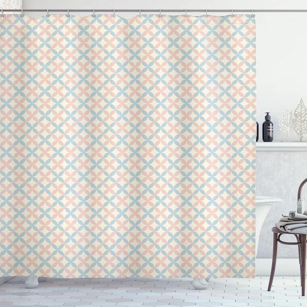 imageAmbesonne Floral Shower Curtain Bouquet with Swirled Branches Romantic Paper Flowers Origami Autumn Blooms Image Cloth Fabric Bathroom Decor Set with Hooks 69 W x 84 L Mint OrangeCream Salmon Pale Blue