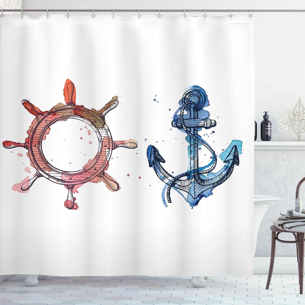 imageAmbesonne Floral Shower Curtain Bouquet with Swirled Branches Romantic Paper Flowers Origami Autumn Blooms Image Cloth Fabric Bathroom Decor Set with Hooks 69 W x 84 L Mint OrangePink Blue