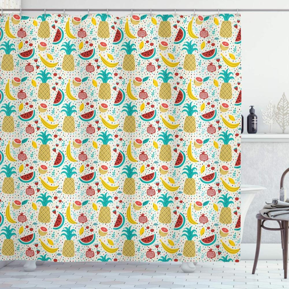 imageAmbesonne Floral Shower Curtain Bouquet with Swirled Branches Romantic Paper Flowers Origami Autumn Blooms Image Cloth Fabric Bathroom Decor Set with Hooks 69 W x 84 L Mint OrangeTurqupise Mustard