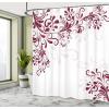 Ambesonne Damask Shower Curtain, Vintage Style Floral Pattern Abstract Romantic Bouquet Greenery Art Print, Cloth Fabric Bathroom Decor Set with Hooks, 69″ W x 70″ L, Warm Taupe(Maroon Eggshell)