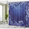 Ambesonne Damask Shower Curtain, Vintage Style Floral Pattern Abstract Romantic Bouquet Greenery Art Print, Cloth Fabric Bathroom Decor Set with Hooks, 69″ W x 70″ L, Warm Taupe(Blue Violet)