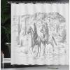 Ambesonne Damask Shower Curtain, Vintage Style Floral Pattern Abstract Romantic Bouquet Greenery Art Print, Cloth Fabric Bathroom Decor Set with Hooks, 69″ W x 70″ L, Warm Taupe(Light Grey)
