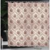 Ambesonne Damask Shower Curtain, Vintage Style Floral Pattern Abstract Romantic Bouquet Greenery Art Print, Cloth Fabric Bathroom Decor Set with Hooks, 69″ W x 70″ L, Warm Taupe(Warm Taupe)