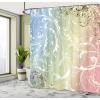 Ambesonne Damask Shower Curtain, Vintage Style Floral Pattern Abstract Romantic Bouquet Greenery Art Print, Cloth Fabric Bathroom Decor Set with Hooks, 69″ W x 70″ L, Warm Taupe(Pale Sky)
