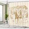 Ambesonne Damask Shower Curtain, Vintage Style Floral Pattern Abstract Romantic Bouquet Greenery Art Print, Cloth Fabric Bathroom Decor Set with Hooks, 69″ W x 70″ L, Warm Taupe(Pale Coffee)