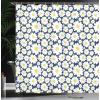 Ambesonne Damask Shower Curtain, Vintage Style Floral Pattern Abstract Romantic Bouquet Greenery Art Print, Cloth Fabric Bathroom Decor Set with Hooks, 69″ W x 70″ L, Warm Taupe(Night Blue)