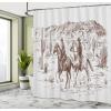 Ambesonne Damask Shower Curtain, Vintage Style Floral Pattern Abstract Romantic Bouquet Greenery Art Print, Cloth Fabric Bathroom Decor Set with Hooks, 69″ W x 70″ L, Warm Taupe(Umber Pearl)