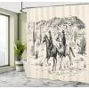 Ambesonne Damask Shower Curtain, Vintage Style Floral Pattern Abstract Romantic Bouquet Greenery Art Print, Cloth Fabric Bathroom Decor Set with Hooks, 69″ W x 70″ L, Warm Taupe(Dark Grey)