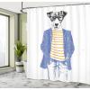 Ambesonne Damask Shower Curtain, Vintage Style Floral Pattern Abstract Romantic Bouquet Greenery Art Print, Cloth Fabric Bathroom Decor Set with Hooks, 69″ W x 70″ L, Warm Taupe(Ceil Blue)