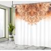 Ambesonne Damask Shower Curtain, Vintage Style Floral Pattern Abstract Romantic Bouquet Greenery Art Print, Cloth Fabric Bathroom Decor Set with Hooks, 69″ W x 70″ L, Warm Taupe(Burnt Orange)
